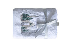 İKİLİ 45X70 cm EV NAKIŞLI HAVLU BEYAZ - 2