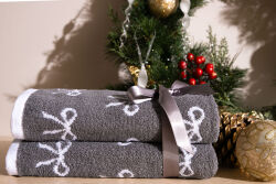 İKİLİ 45X70 cm FİYONK JAKAR HAVLU GRİ - 3