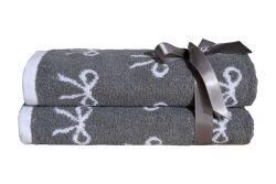 İKİLİ 45X70 cm FİYONK JAKAR HAVLU GRİ - HOME SWEET HOME