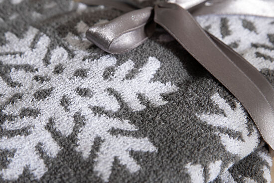 İKİLİ 45X70 cm KARTANESİ JAKAR HAVLU GRİ - 4