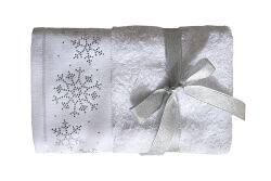 İKİLİ 45X70 cm KARTANESİ TAŞLI HAVLU BEYAZ - 2