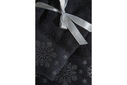 İKİLİ 45X70 cm KARTANESİ TAŞLI HAVLU SİYAH - 5