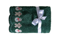 İKİLİ 45X70 cm KURABİYE ADAM HAVLU YEŞİL - 2