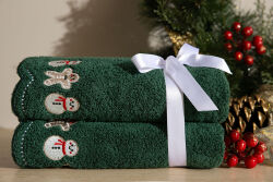 İKİLİ 45X70 cm KURABİYE ADAM HAVLU YEŞİL - 3