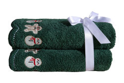 İKİLİ 45X70 cm KURABİYE ADAM HAVLU YEŞİL - HOME SWEET HOME