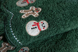 İKİLİ 45X70 cm KURABİYE ADAM HAVLU YEŞİL - 4