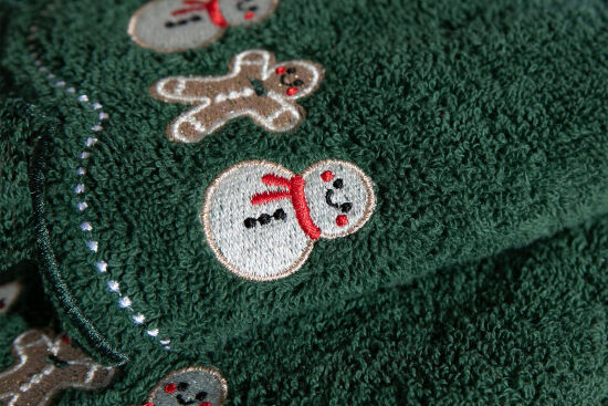 İKİLİ 45X70 cm KURABİYE ADAM HAVLU YEŞİL - 4