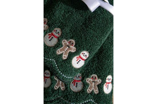 İKİLİ 45X70 cm KURABİYE ADAM HAVLU YEŞİL - 5