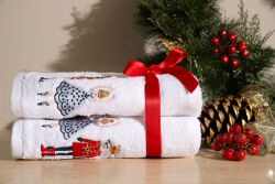 İKİLİ 45X70 cm KURŞUN ASKER HAVLU BEYAZ - 3