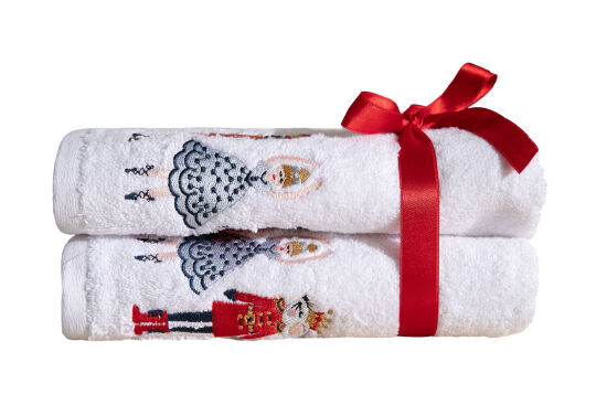 İKİLİ 45X70 cm KURŞUN ASKER HAVLU BEYAZ - 1