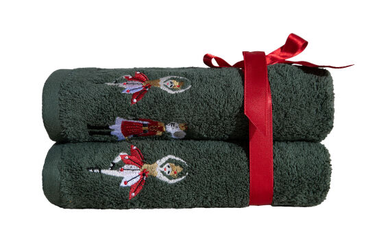 İKİLİ 45X70 cm KURŞUN ASKER HAVLU YEŞİL - 2