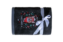 İKİLİ 45X70 cm MERRY CHRISSMAS HAVLU SİYAH - HOME SWEET HOME