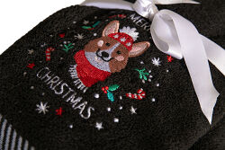 İKİLİ 45X70 cm MERRY CHRISSMAS HAVLU SİYAH - 4