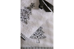 İKİLİ 45X70 cm YILDIZ CAM AĞACI HAVLU BEYAZ-SİYAH - 5