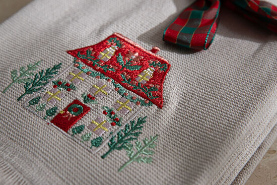 İKİLİ EV NAKIŞ YILBAŞI MUTFAK HAVLUSU - 3