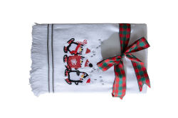 İKİLİ ŞAPKALI PENGUEN YILBAŞI MUTFAK HAVLUSU - HOME SWEET HOME