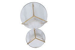 İKİLİ ZİGON SEHPA ÜST CAM ALTIN 30X30X50 CM - 40X40X60 CM 45852 - 2