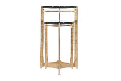İKİLİ ZİGON SEHPA ÜST CAM ALTIN 30X30X50 CM - 40X40X60 CM 45852 - 5
