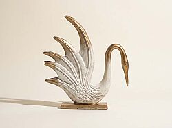 KAFASI AŞAĞIDA KUĞU KREM-GOLD 35x40 cm - KERVAN
