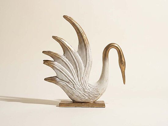KAFASI AŞAĞIDA KUĞU KREM-GOLD 35x40 cm - 1