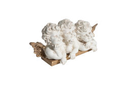 KAİDELİ 3'LÜ SEVİMLİ MELEK 10X34 CM KREM-GOLD - 2