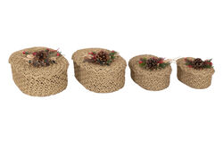 KAPAKLI YILBASI SEPETI 18x11x8cm GOLD - 5