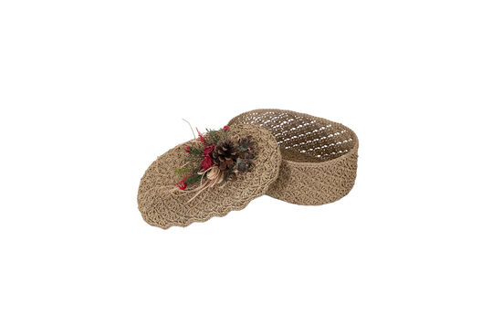 KAPAKLI YILBASI SEPETI 18x11x8cm GOLD - 2