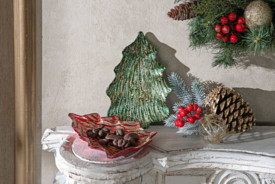 KARTE 2'Lİ YILBAŞI AĞACI TABAK 21 cm KIRMIZI-YEŞİL (13982) - 4