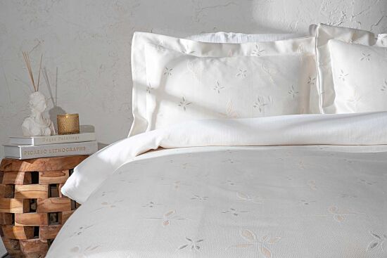 LADİS PİKE-YATAK ÖRTÜSÜ 240x250 3 PRC KREM-BEJ - 1