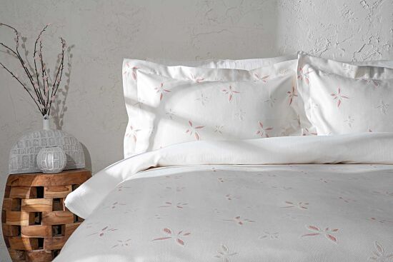 LADİS PİKE-YATAK ÖRTÜSÜ 240x250 3 PRC KREM-SOMON - 1