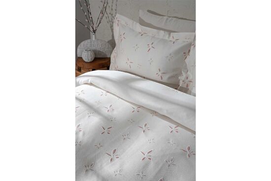 LADİS PİKE-YATAK ÖRTÜSÜ 240x250 3 PRC KREM-SOMON - 6