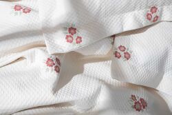 LAGOS PİKE-YATAK ÖRTÜSÜ 240x250 3 PRC KREM-KIRMIZI - 3