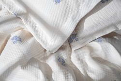 LAGOS PİKE-YATAK ÖRTÜSÜ 240x250 3 PRC KREM-MAVİ - 3