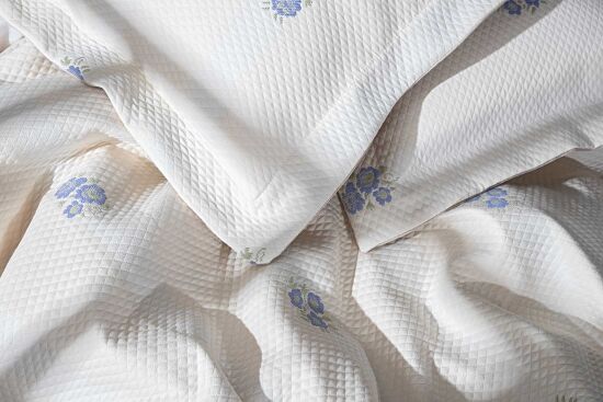 LAGOS PİKE-YATAK ÖRTÜSÜ 240x250 3 PRC KREM-MAVİ - 3