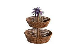SERVİS-SUNUM - LAVENDER 2 KATLI SUNUMLUK 28X34 CM (AHŞAP BORULU) (SPT-336)
