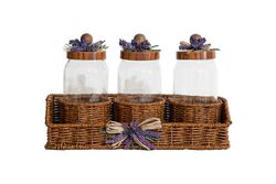KAVANOZ - LAVENDER 3'LÜ KAVANOZ SET (7 PRÇ) 13X38X25 CM (SPT-303)