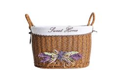 SEPET - LAVENDER KULPLU OVAL SEPET (L) 40X30X24 CM (SPT-319)