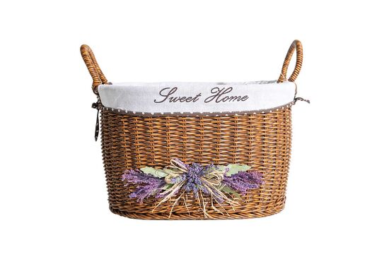 LAVENDER KULPLU OVAL SEPET (L) 40X30X24 CM (SPT-319)