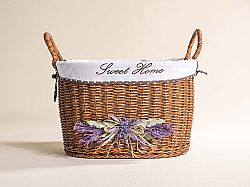 LAVENDER KULPLU OVAL SEPET (L) 40X30X24 CM (SPT-319) - SEPET