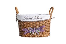 SEPET - LAVENDER KULPLU OVAL SEPET (M) 34X24X20 CM (SPT-319)