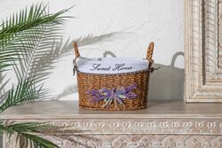 LAVENDER KULPLU OVAL SEPET (M) 34X24X20 CM (SPT-319) - Thumbnail