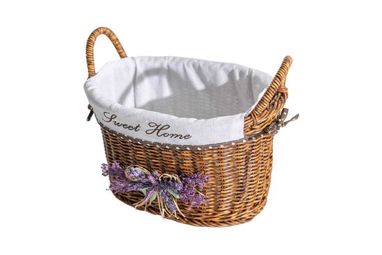 LAVENDER KULPLU OVAL SEPET (M) 34X24X20 CM (SPT-319)