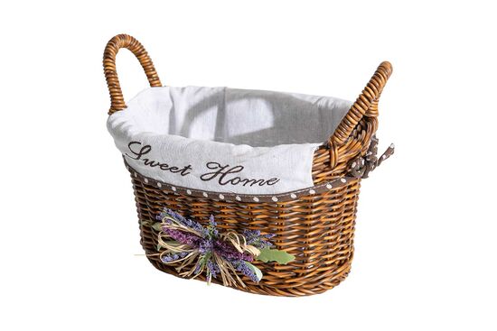 LAVENDER KULPLU OVAL SEPET (S) 28X18X16 CM (SPT-319)