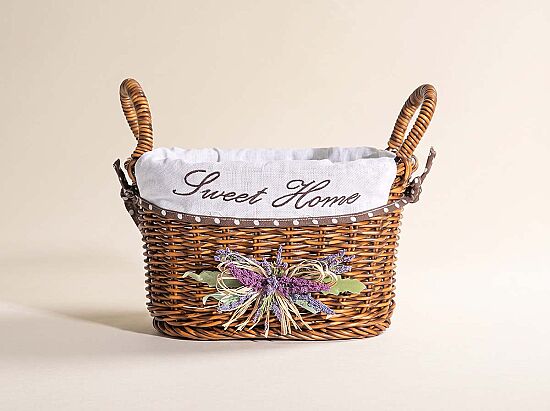 LAVENDER KULPLU OVAL SEPET (S) 28X18X16 CM (SPT-319) - 1