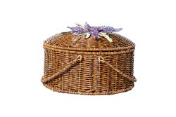 SEPET - LAVENDER KULPLU YUVARLAK PİKNİK SEPETİ (M) 29X19 CM (SPT-332)