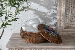 LAVENDER YUVARLAK KAPAKLI SEPET (M) 29X19 CM (SPT-333) - Thumbnail