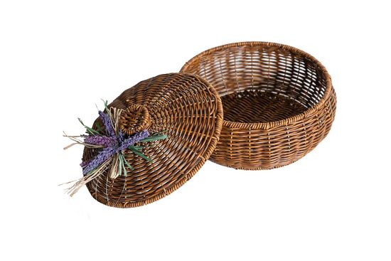 LAVENDER YUVARLAK KAPAKLI SEPET (S) 24X15 CM (SPT-333)