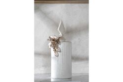 LAVİN KAPAKLI VAZO BÜYÜK 25X60 CM KREM-GOLD - 5