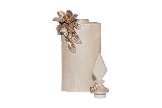 LAVİN KAPAKLI VAZO BÜYÜK 25X60 CM KREM-GOLD - 4