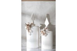 LAVİN KAPAKLI VAZO KÜÇÜK 25X50 CM KREM-GOLD - 6